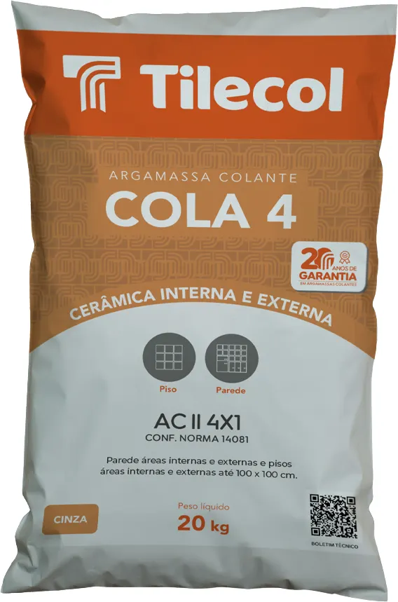 Argamassa ACII Interno e Externo 20kg Cinza Tilecol
