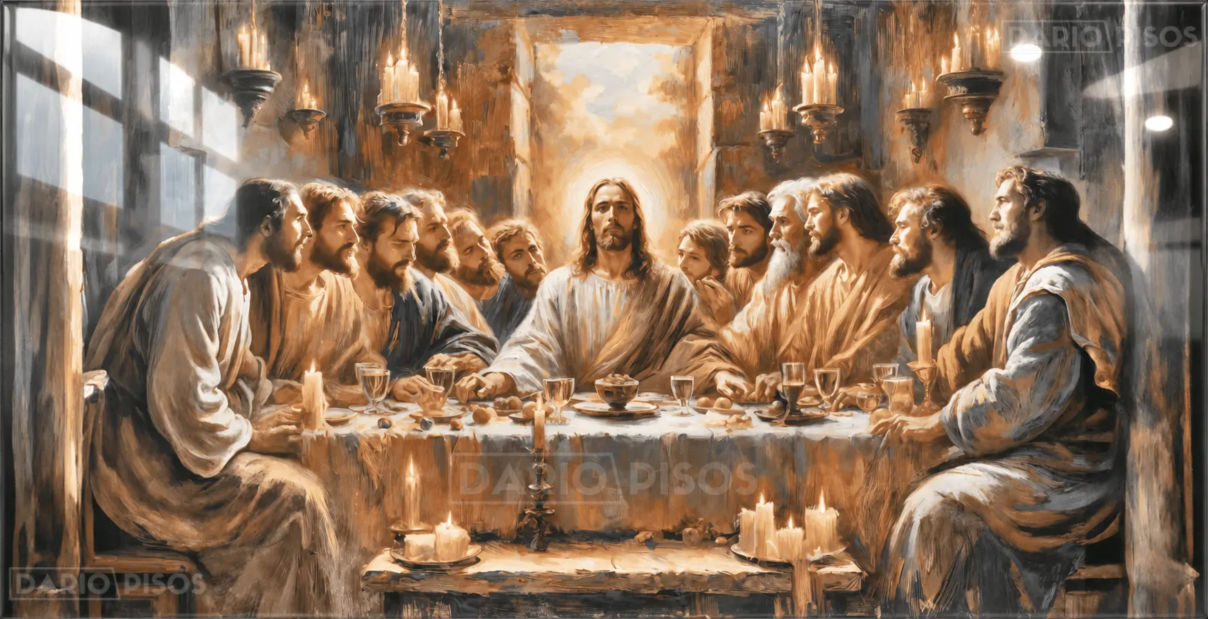 Peça Cerâmica Polida Retificada Ceia do Senhor 38x74cm - Incopisos