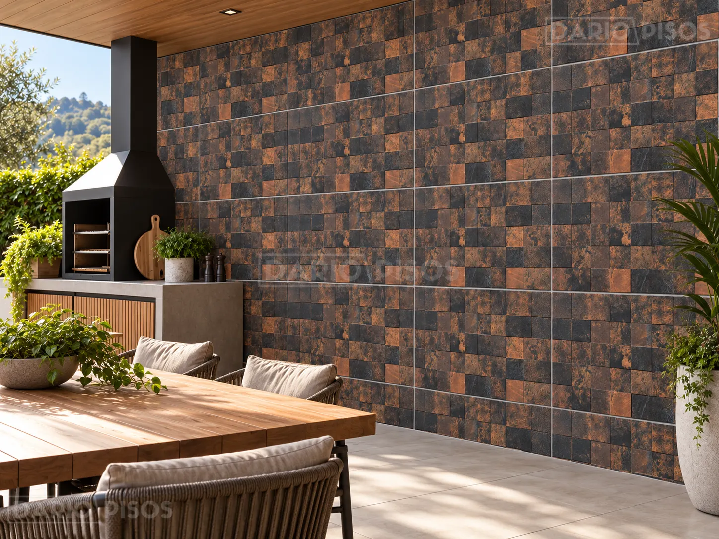 Ambiente com Revestimento de Parede Alto Relevo Retificado 39x75cm Ferrero - Incopisos
