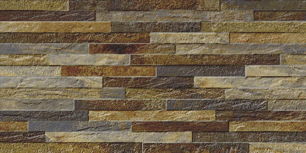 Peça do Revestimento de Parede Estilo Pedra Retificado 39x75cm Minerale Ferro - Incopisos