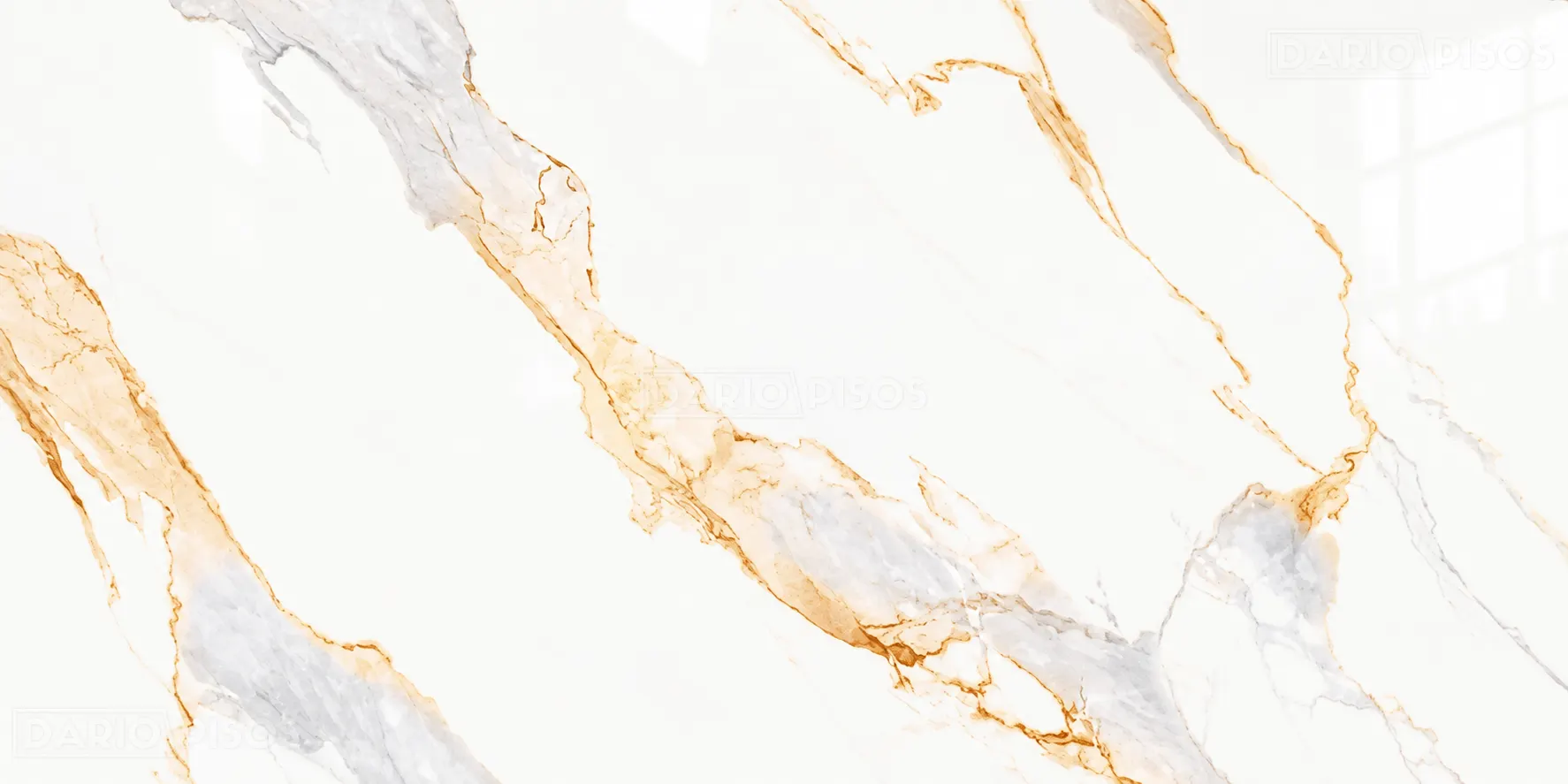 Peça do Piso Cerâmico Marmorizado Polido Retificado 60x120cm Bella Gold - Formigres Premium