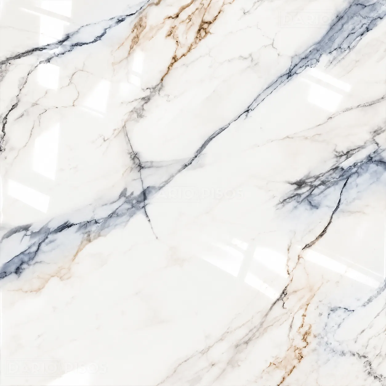 Peça do Piso Cerâmico Marmorizado Polido Retificado 81x81cm Marmo Blue - Formigres Prime