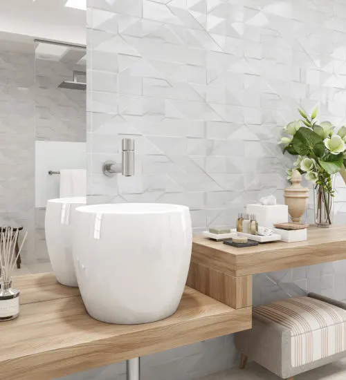 Ambiente com Revestimento Marmor 3D RT