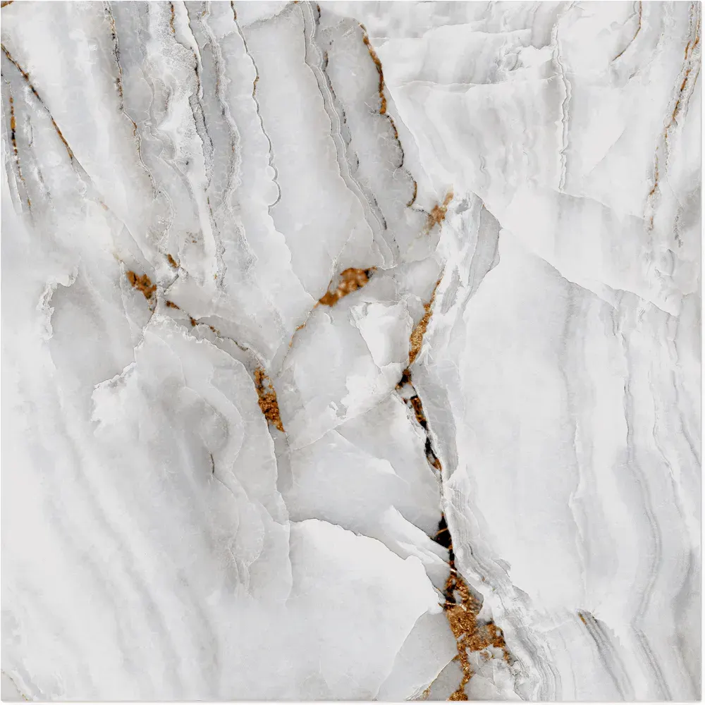 Peça do Piso Cerâmico Marmorizado Esmaltado Retificado 60x60cm Primus - Formigres