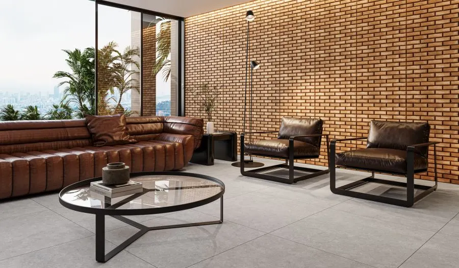 Ambiente com Tijolo Escuro HD 3D RT