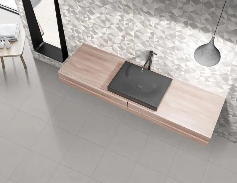 Ambiente com Porcelanato Quec Dark Grey 61HD RT