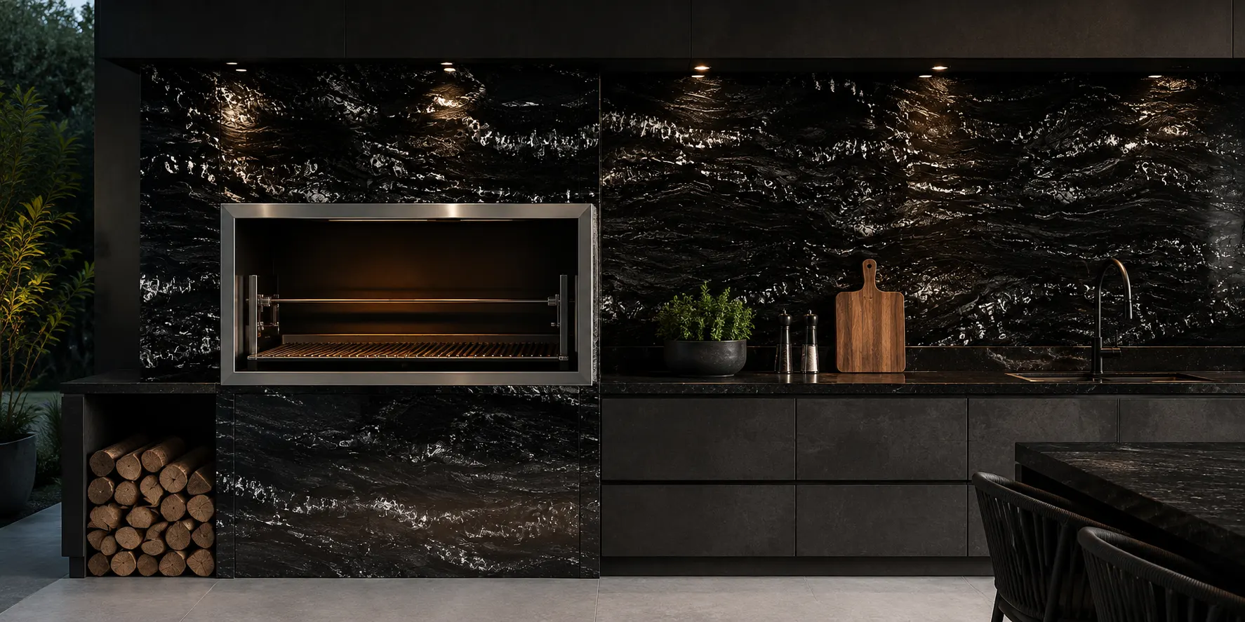 Ambiente com Dark Travertino 120HD RT PL