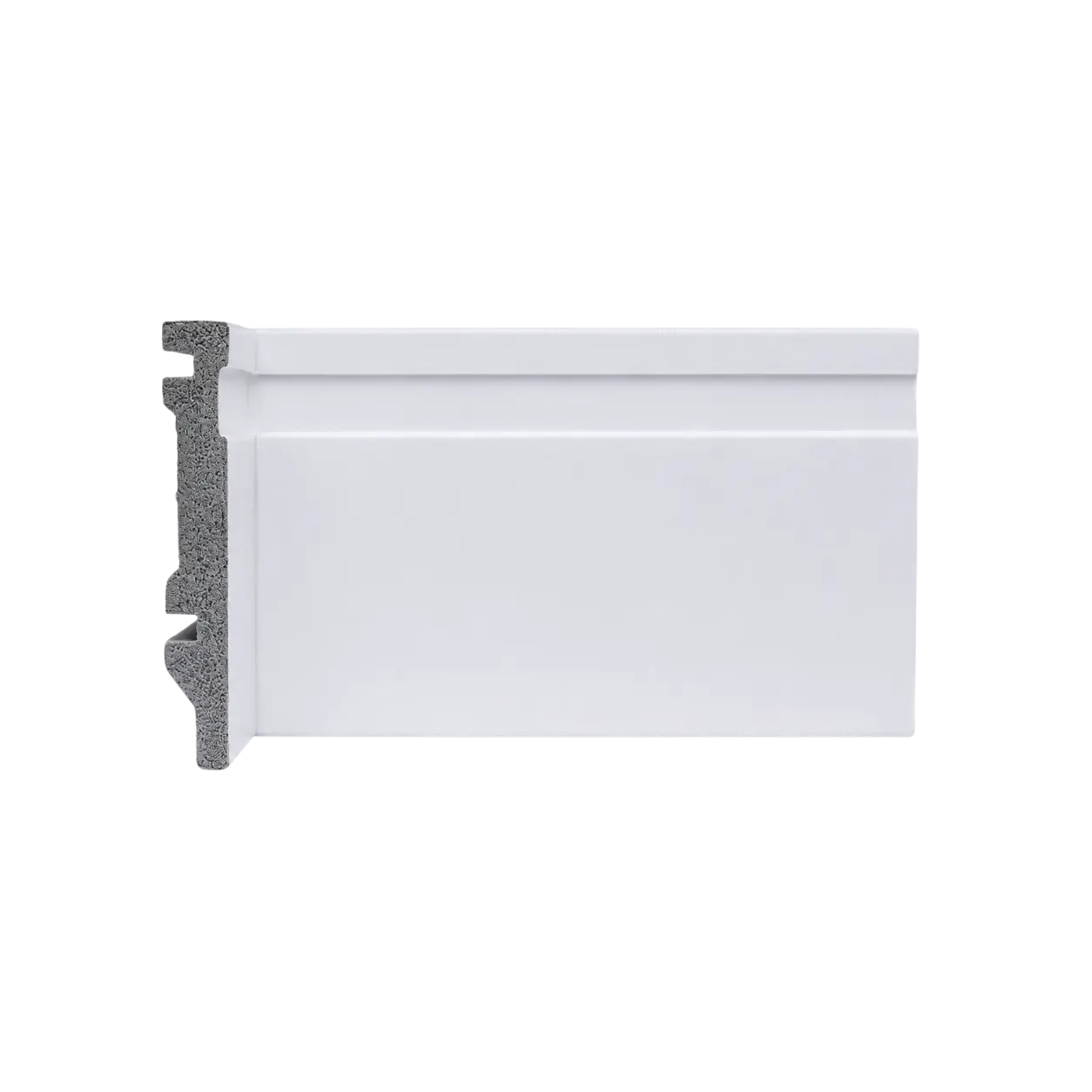 Rodapé de Poliestireno 10 cm Branco Frisado