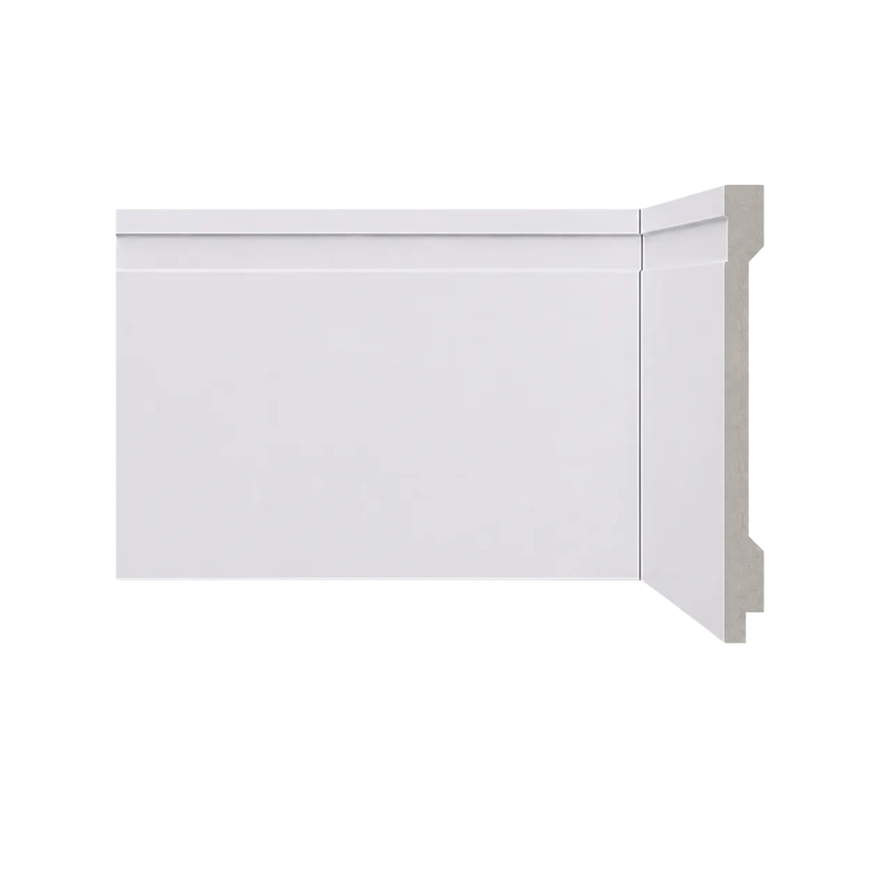 Rodapé de Poliestireno 15 cm Branco Frisado