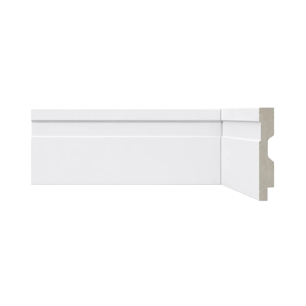 Rodapé de Poliestireno 7 cm Branco Frisado